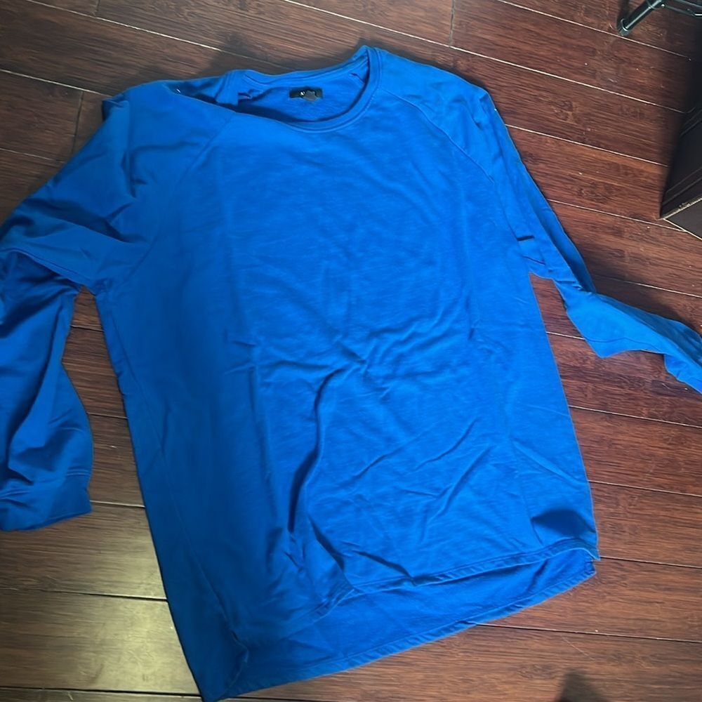 Alfani Mens Blue Long Sleeve Sweatshirt - Thick Long Sleeve Pullover